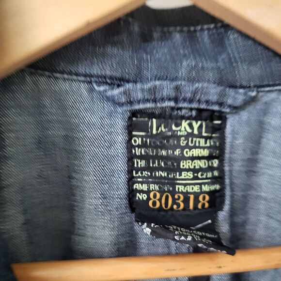 Vintage Lucky Brand Dark Blue Denim Jacket with Belt - XL - Picture 4 of 4